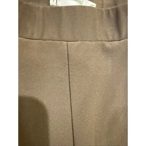 Leith-Womens Pull On Pant-Front Pleat Pockets Lightweight-Dark Taupe-Size L - Picture 6 of 14